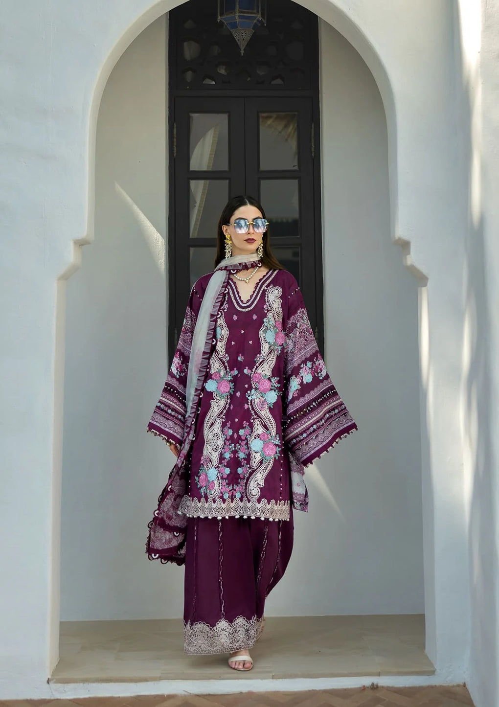 Elaf Embroidered Lawn Suits stitched 3 Piece EL25SL ETS-06B AZOTIC