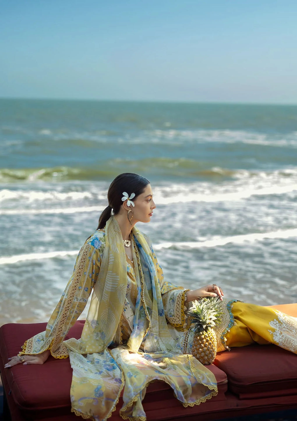 Elaf Embroidered Lawn Suits stitched 3 Piece EL25SL ETS-03B SUNGLOW