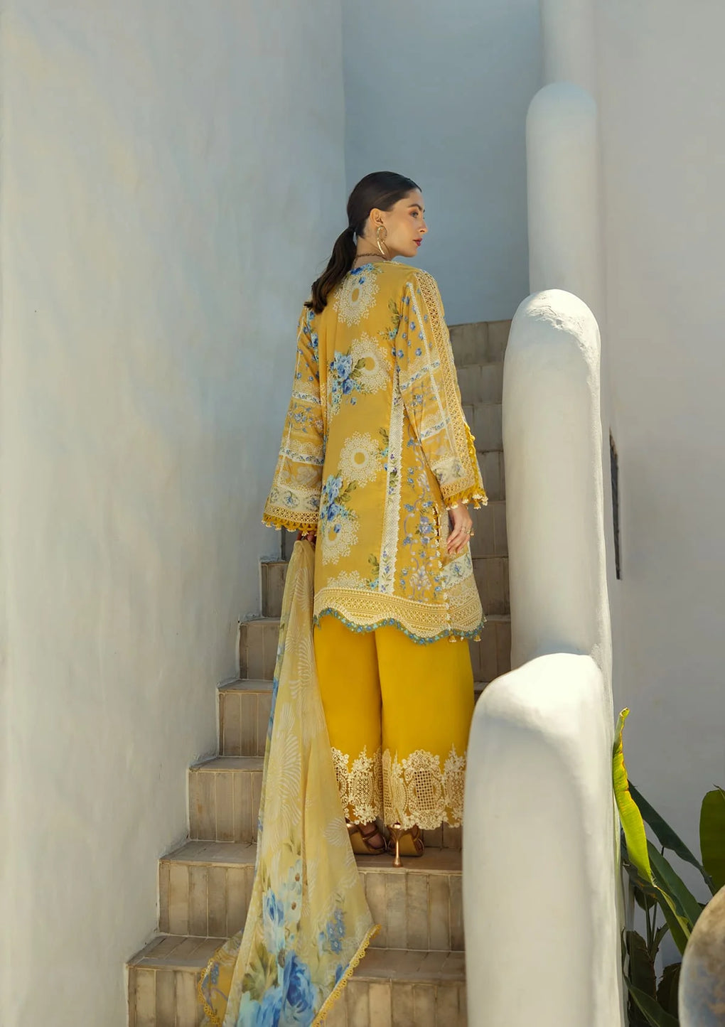 Elaf Embroidered Lawn Suits stitched 3 Piece EL25SL ETS-03B SUNGLOW