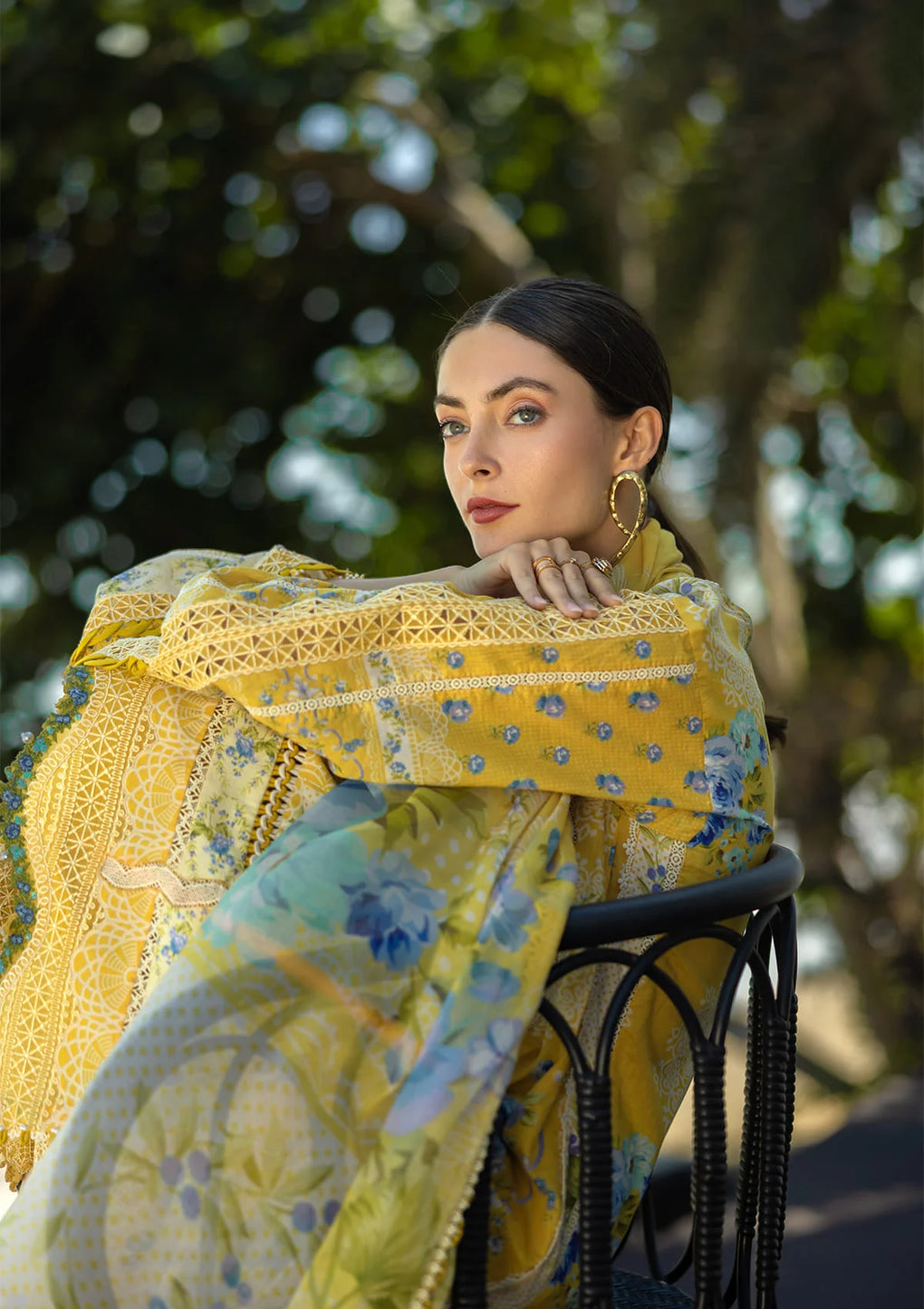 Elaf Embroidered Lawn Suits stitched 3 Piece EL25SL ETS-03B SUNGLOW
