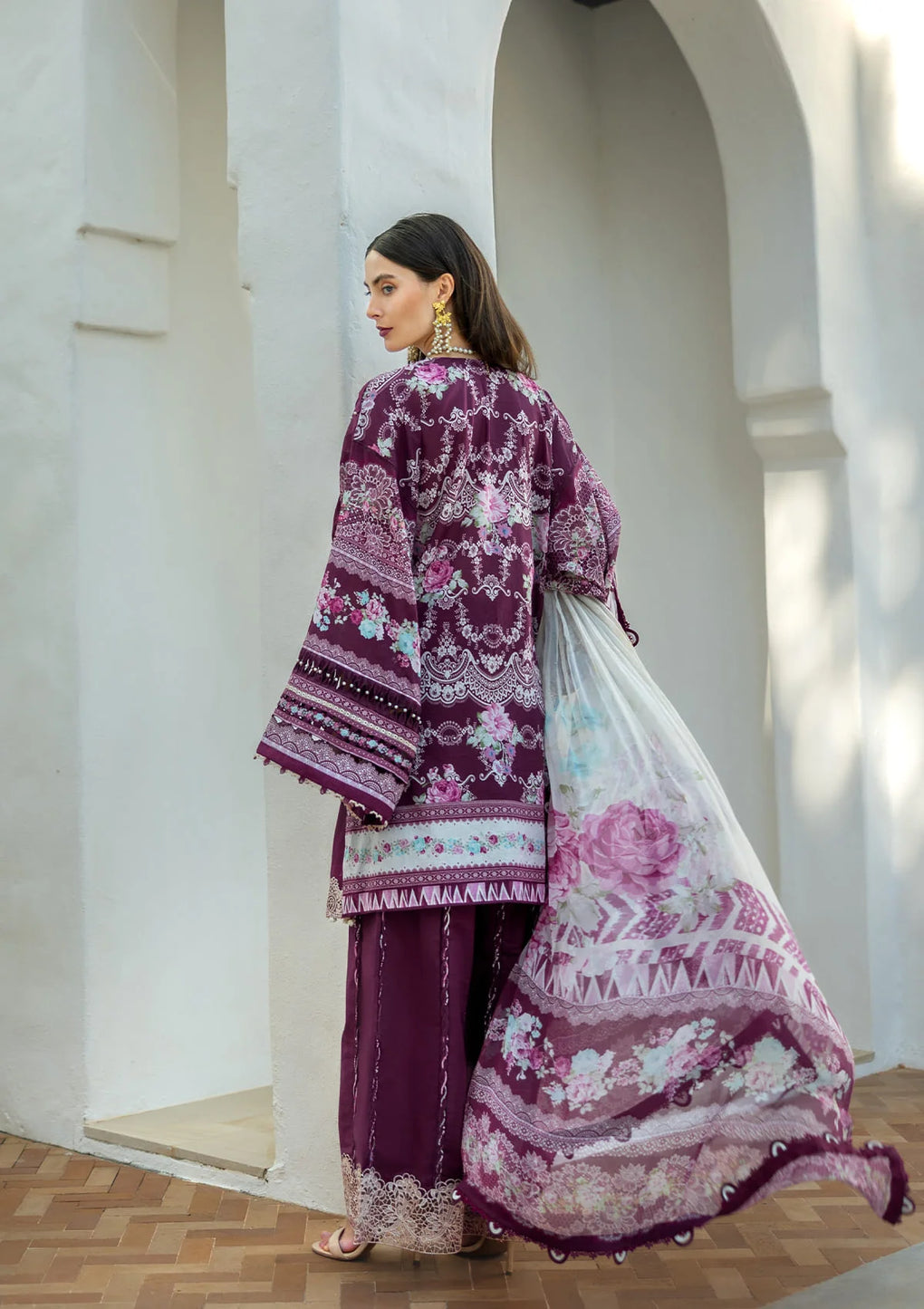 Elaf Embroidered Lawn Suits stitched 3 Piece EL25SL ETS-06B AZOTIC