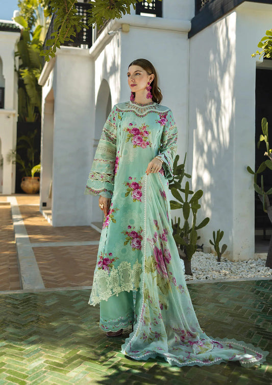 Elaf Embroidered Lawn Suits stitched 3 Piece EL25SL ETS-03A TURQUOISE