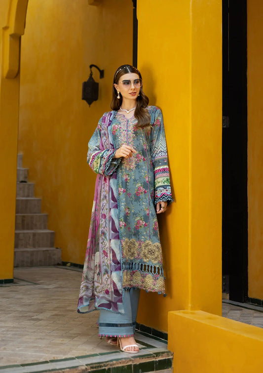 Elaf Embroidered Lawn Suits stitched 3 Piece EL25SL ETS-07B GLORY