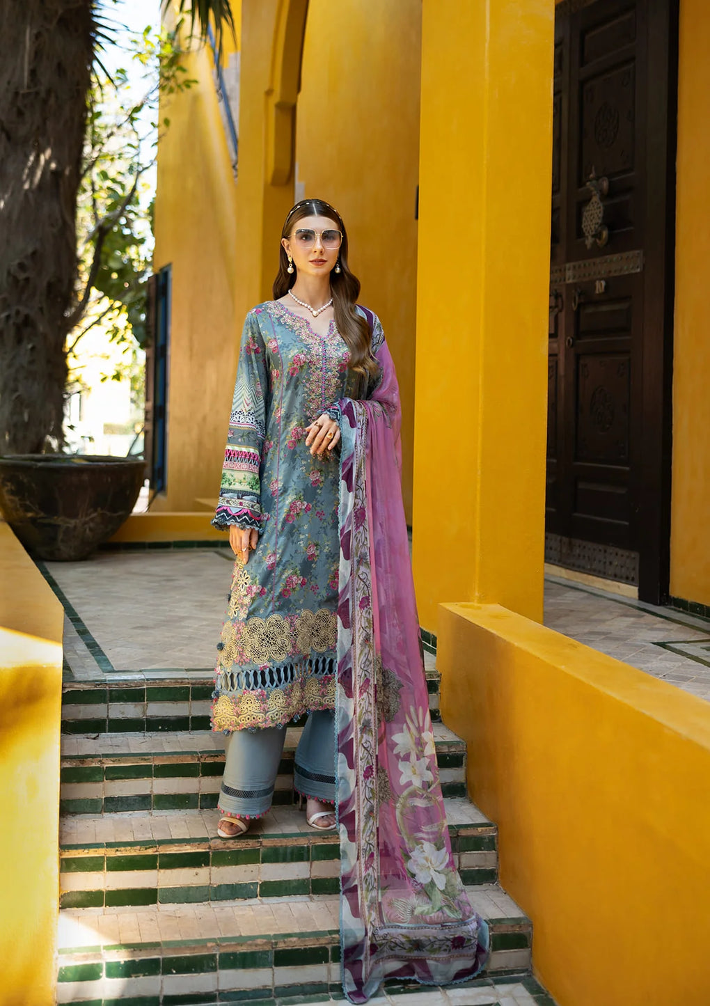 Elaf Embroidered Lawn Suits stitched 3 Piece EL25SL ETS-07B GLORY