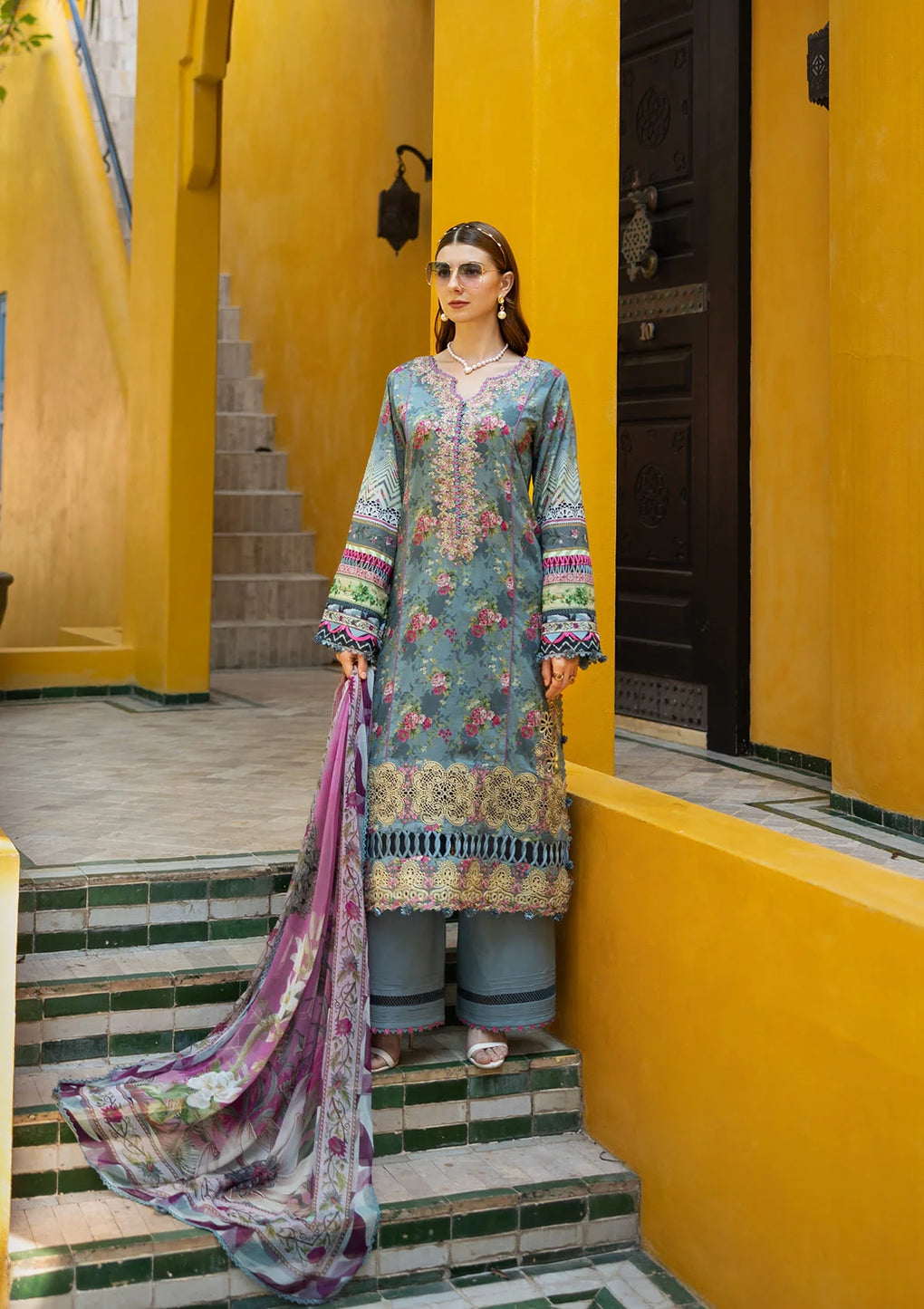 Elaf Embroidered Lawn Suits stitched 3 Piece EL25SL ETS-07B GLORY