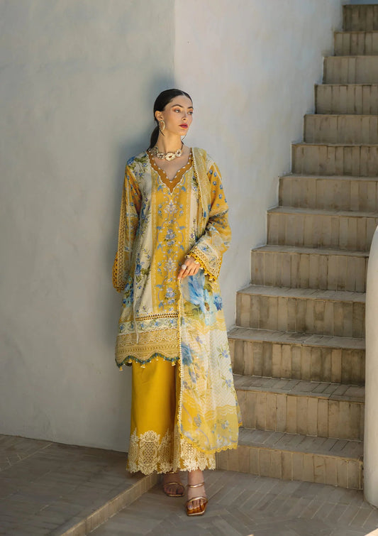 Elaf Embroidered Lawn Suits stitched 3 Piece EL25SL ETS-03B SUNGLOW